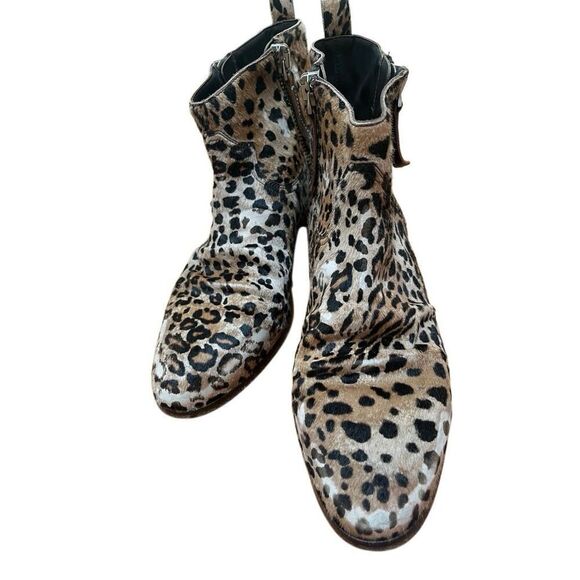 Golden Goose Viand Leopard Pony Hair Double Zip Ankle Bootie Eu 40 US 10 - Picture 10 of 15